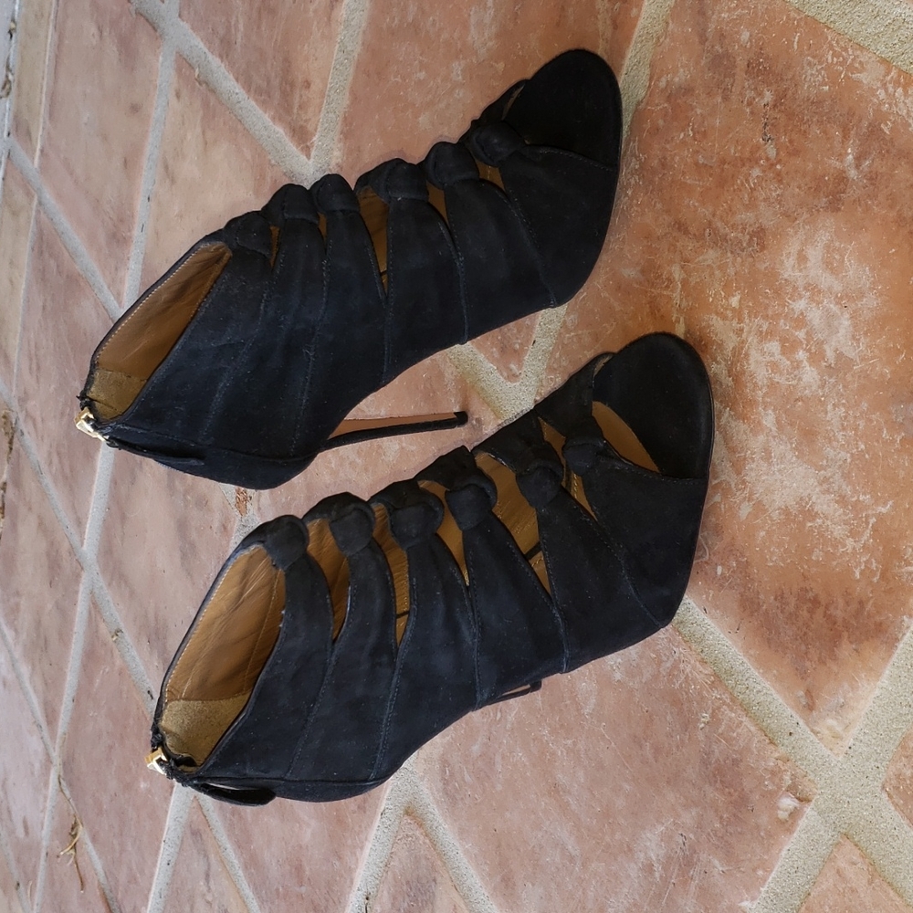 Black suede AQUAZZURA booties size 36 1/2